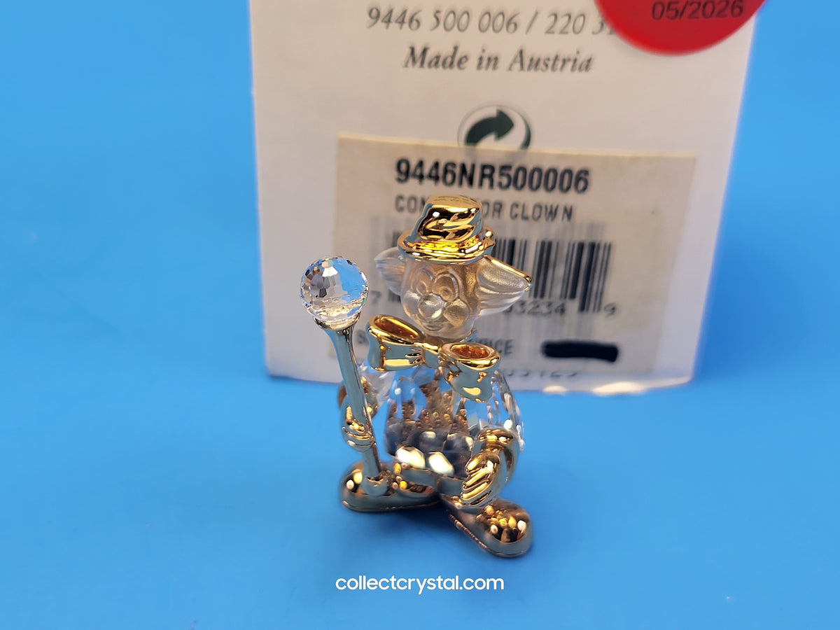MEMORIES - Conductor Clown - Crystal and Gold BROOCH # 220312