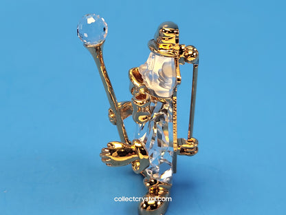 MEMORIES - Conductor Clown - Crystal and Gold BROOCH # 220312