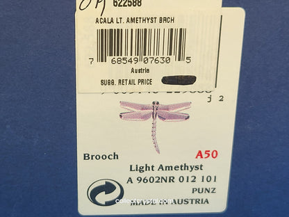Paradise - Dragonfly Brooch Pin - Acala Light Amethyst # 622588