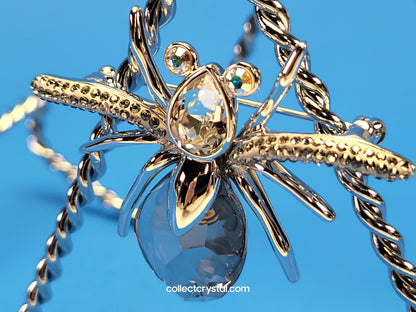PARADISE BUGS BROOCH – SPIDER DARJA AURORA BOREALIS / SILVER SHADE 903655