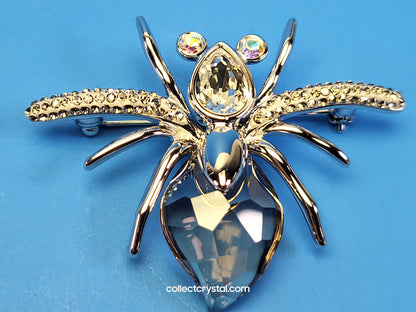 PARADISE BUGS BROOCH – SPIDER DARJA AURORA BOREALIS / SILVER SHADE 903655