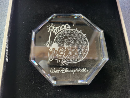 Arribas DISNEY World Paperweight / palque 2000 Millennium LE 4500 mib