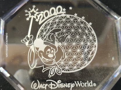 Arribas DISNEY World Paperweight / palque 2000 Millennium LE 4500 mib