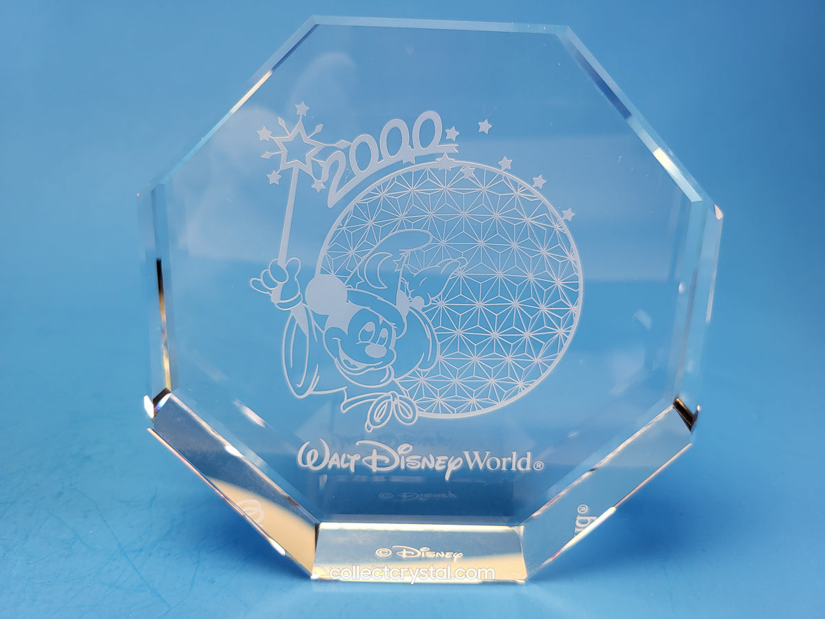 Arribas DISNEY World Paperweight / palque 2000 Millennium LE 4500 mib