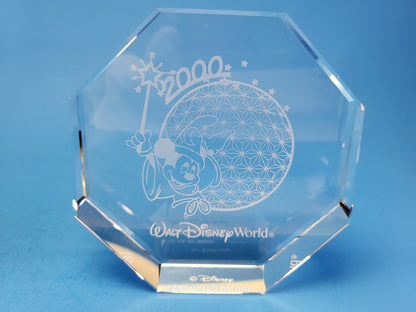 Arribas DISNEY World Paperweight / palque 2000 Millennium LE 4500 mib