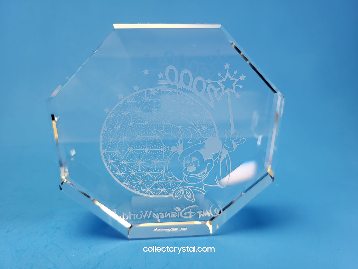 Arribas DISNEY World Paperweight / palque 2000 Millennium LE 4500 mib