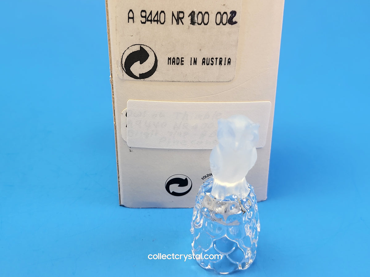 OWL on Thimble Base #  012007 OR 9440 100 001 Bird - Crystal Colors