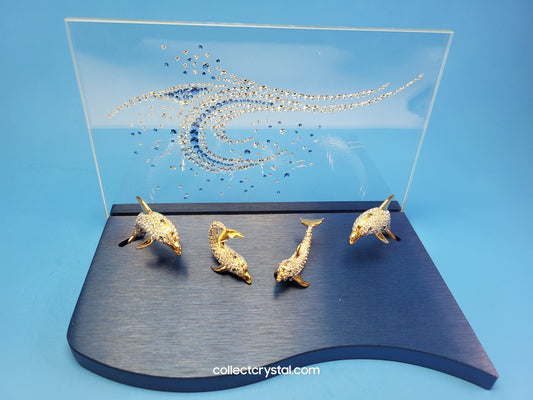 OLIVER WEBER - DOLPHINS - Complete w/ ocean Stand & boxes