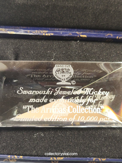Disney Arribas Brothers Mickey Mouse Limited # 654 / 10k # SDW001 with title plaque and stand
