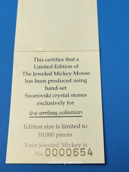 Disney Arribas Brothers Mickey Mouse Limited # 654 / 10k # SDW001 with title plaque and stand