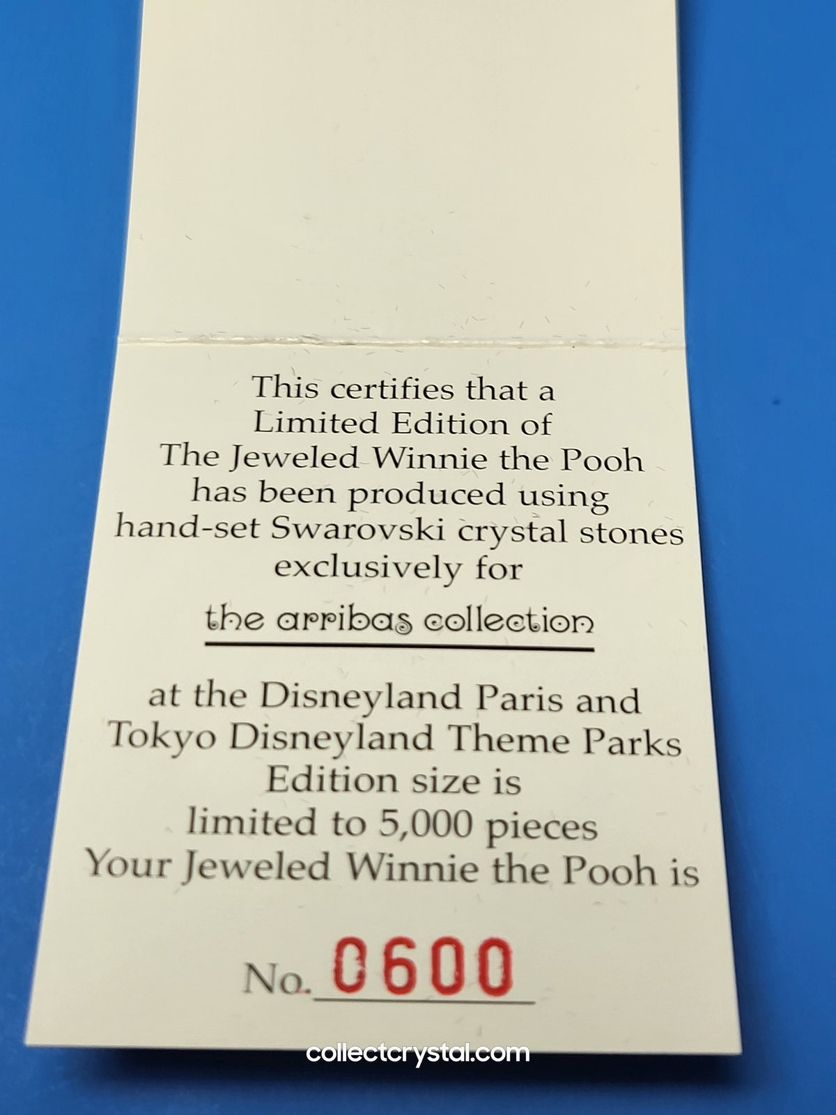 Swarovsk - Disney - Arribas - Winnie The Pooh LE 600 / 5k. MIB Stand & Plaque # SDW004