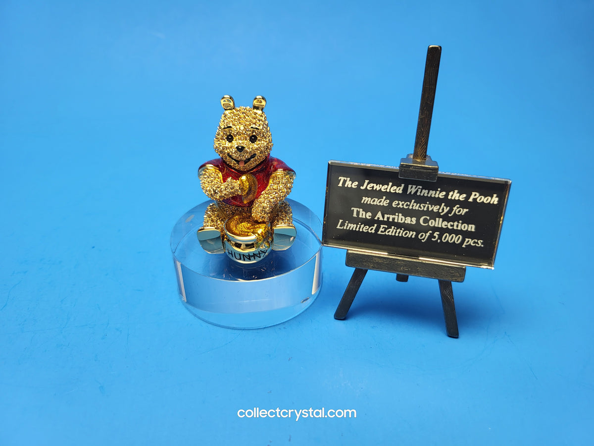 Swarovsk - Disney - Arribas - Winnie The Pooh LE 600 / 5k. MIB Stand & Plaque # SDW004