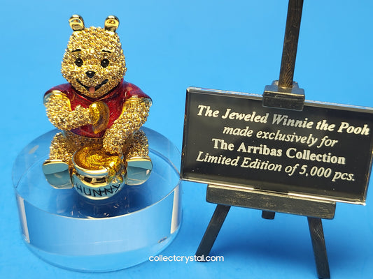 Swarovsk - Disney - Arribas - Winnie The Pooh LE 600 / 5k. MIB Stand & Plaque # SDW004