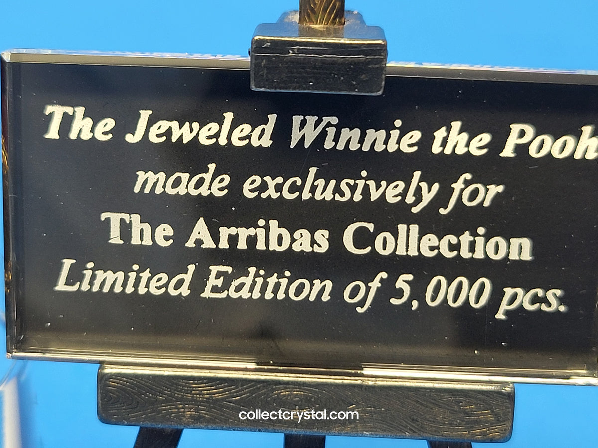 Swarovsk - Disney - Arribas - Winnie The Pooh LE 600 / 5k. MIB Stand & Plaque # SDW004