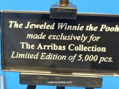 Swarovsk - Disney - Arribas - Winnie The Pooh LE 600 / 5k. MIB Stand & Plaque # SDW004