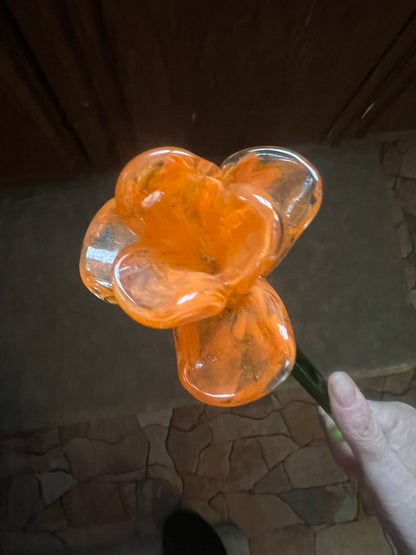 Murano or Corning style hand blown glass Forever flower your choice as they are sold individually