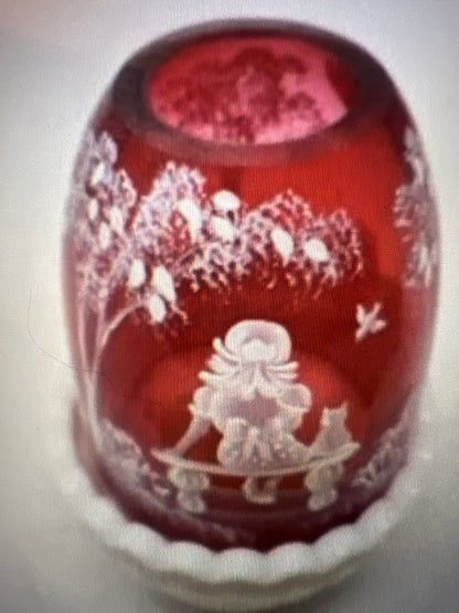 Fenton Mary Gregory fairy lamp light