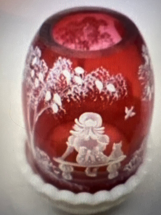 Fenton Mary Gregory fairy lamp light