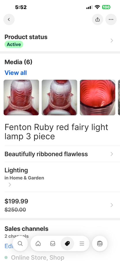 3 piece Fenton fairy lamp bundle