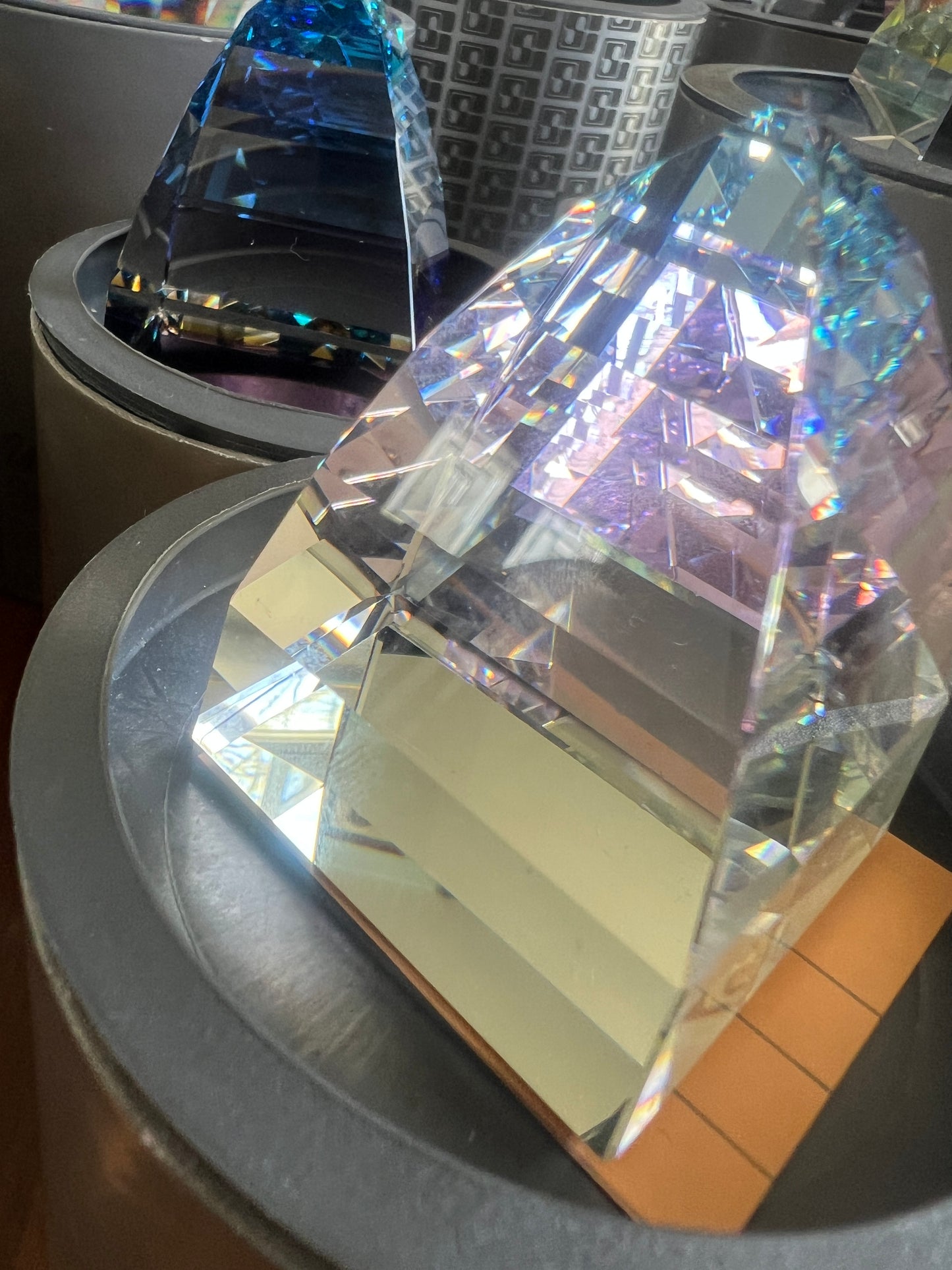 Swarovski pyramid paperweight