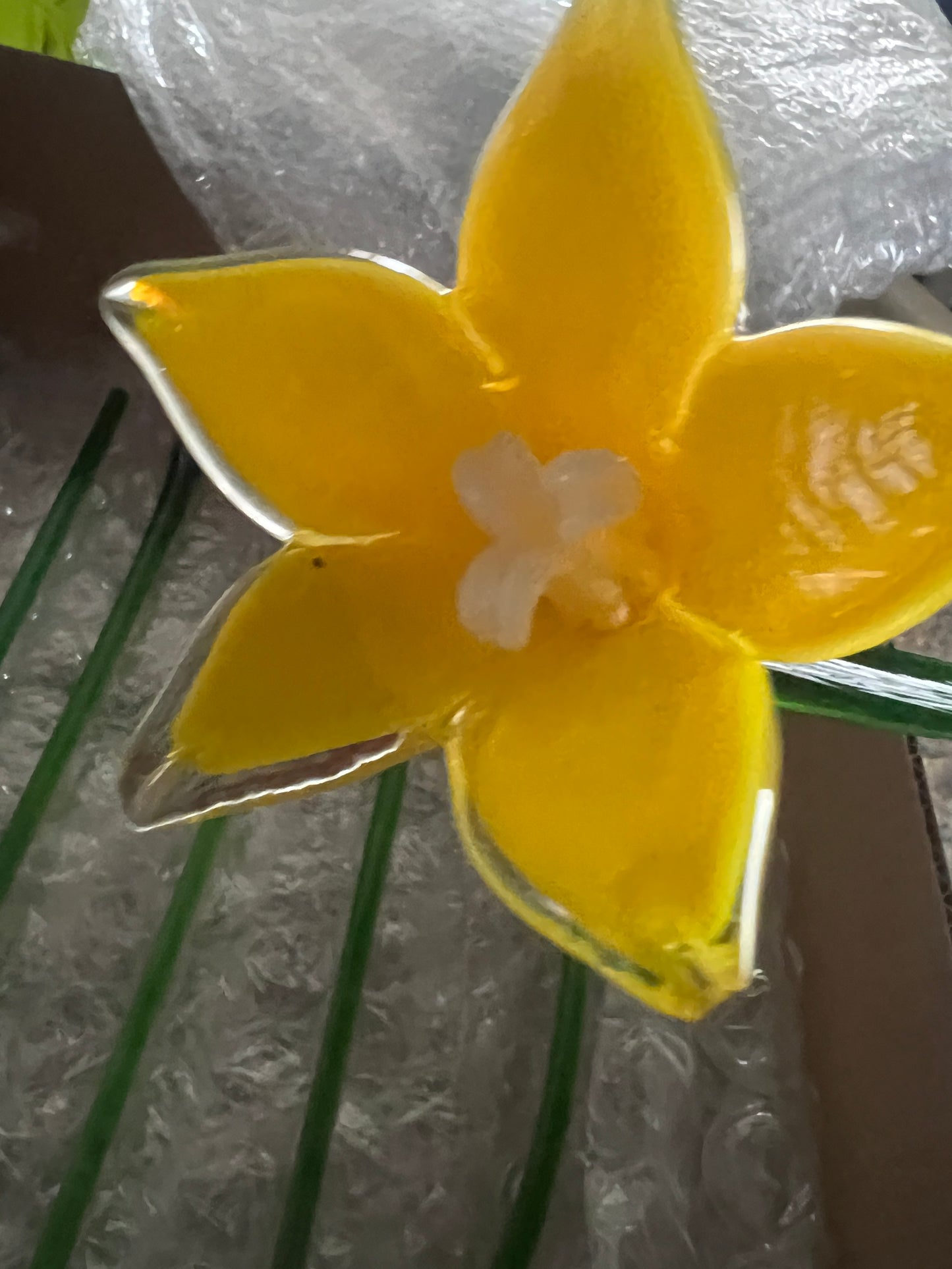 Murano or Corning style hand blown glass Forever flower your choice as they are sold individually