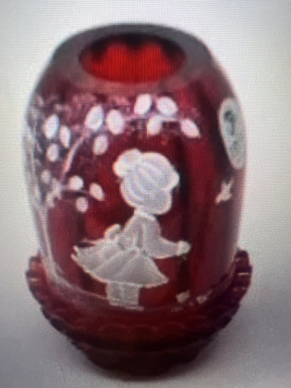 Fenton fairy light lamp girl with birds