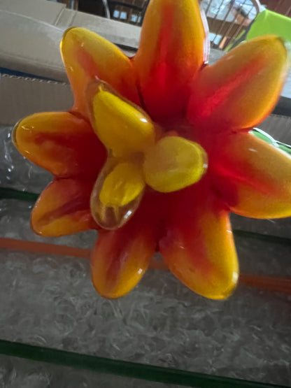 Murano or Corning style hand blown glass Forever flower your choice as they are sold individually