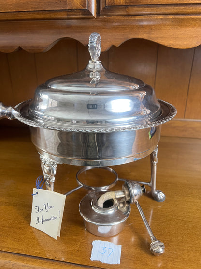 G.I. # 037 SHEFFIELD 1970s SILVER Ltd CHAFING DISH # 1140 Complete