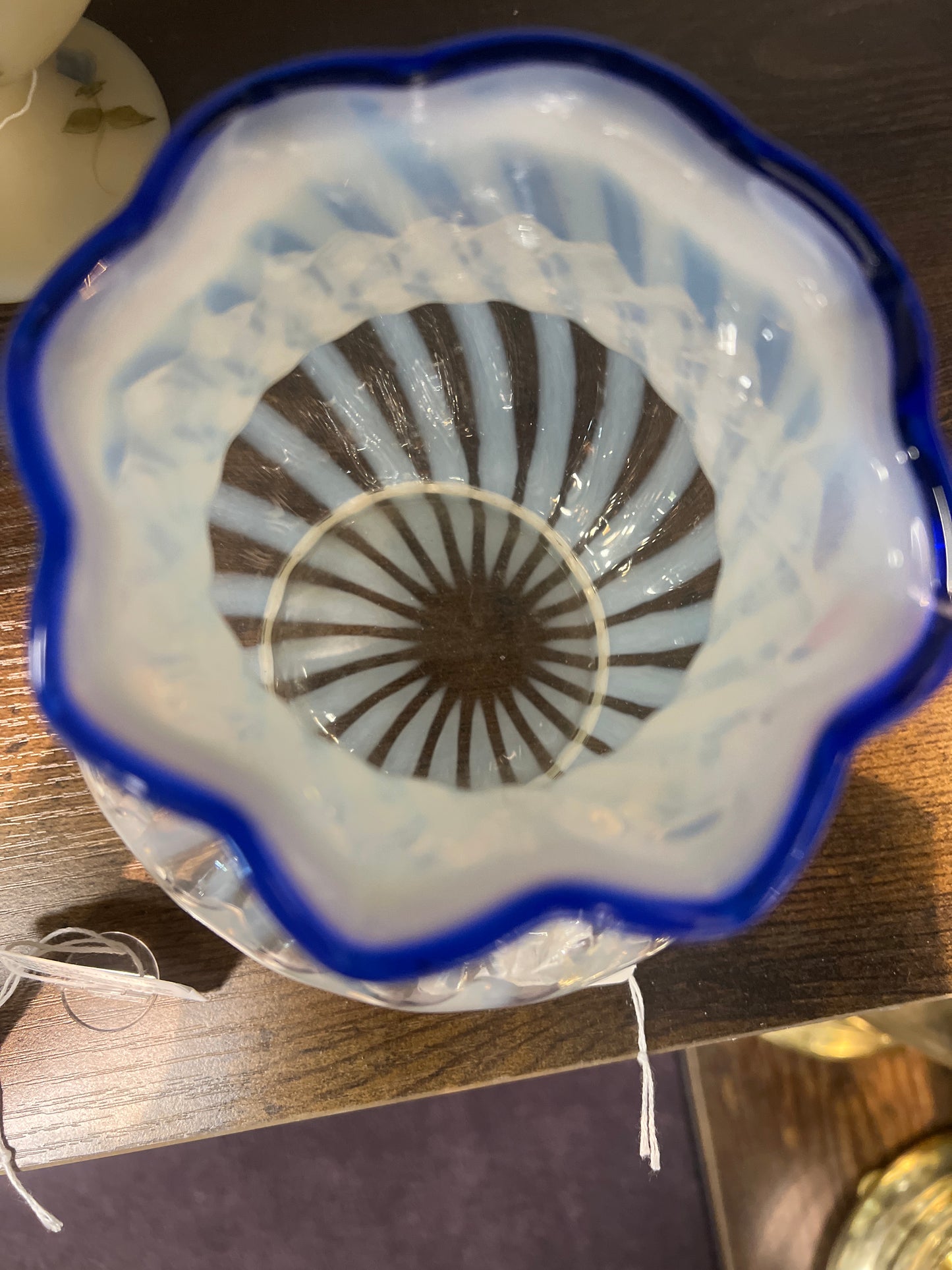 Fenton blue Ridge opal vase