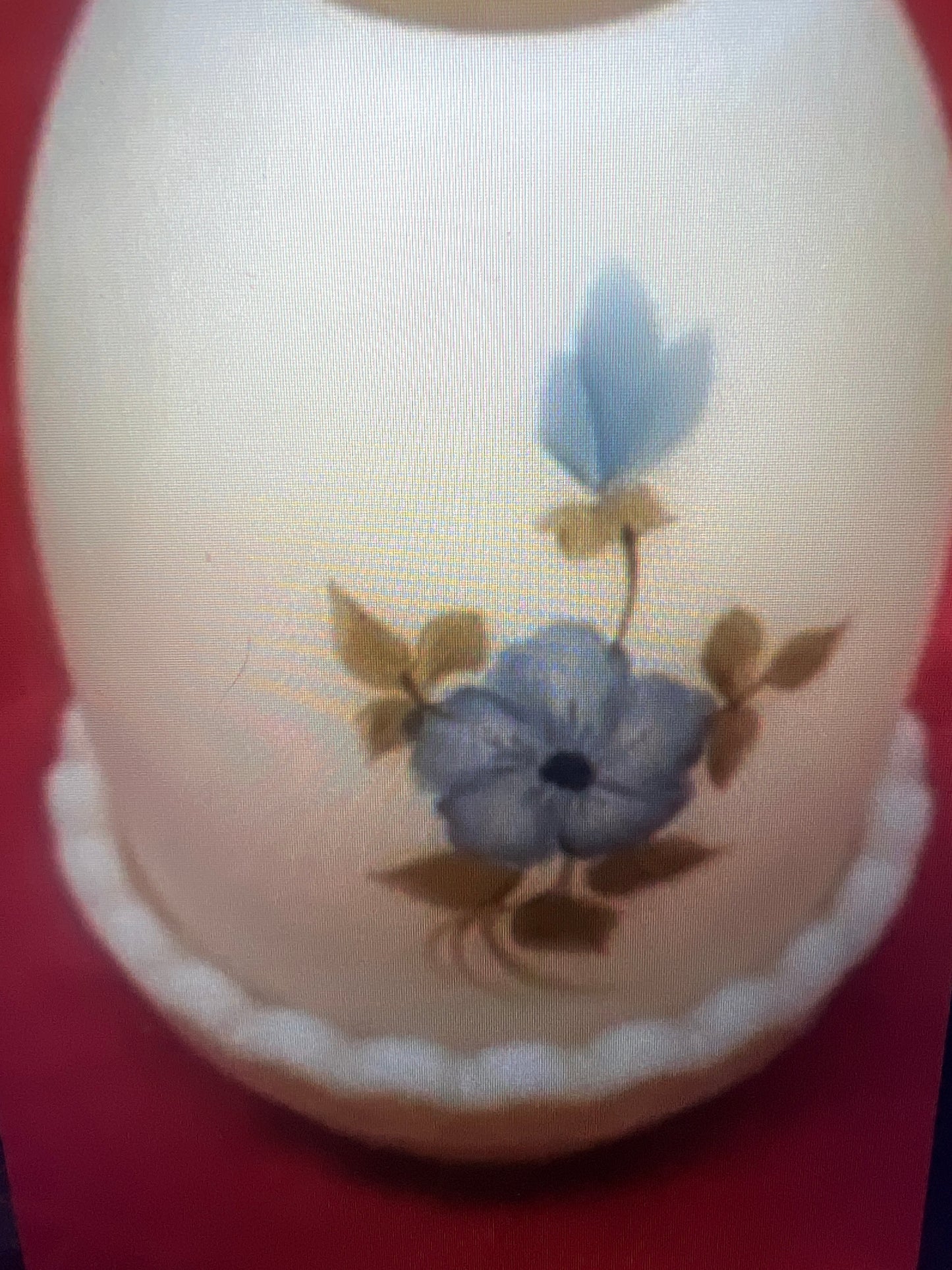 Fenton hand painted fairy light lamp girl blue flower