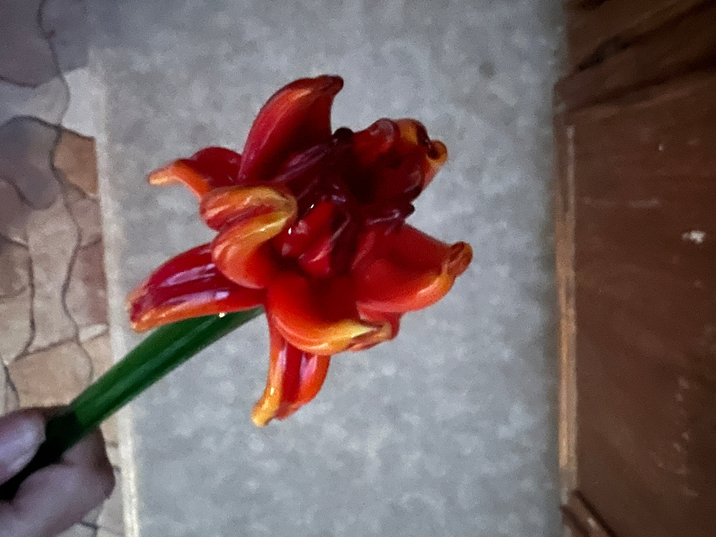 Murano or Corning style hand blown glass Forever flower your choice as they are sold individually