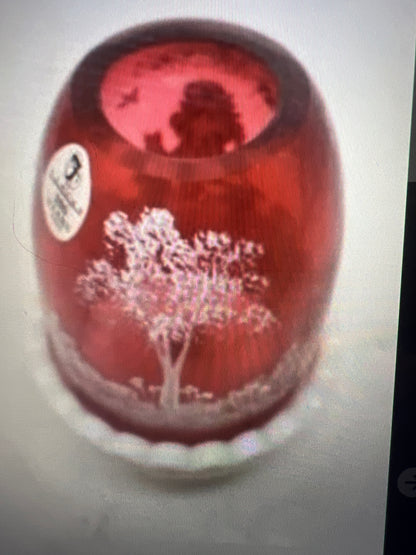 Fenton Mary Gregory fairy lamp light