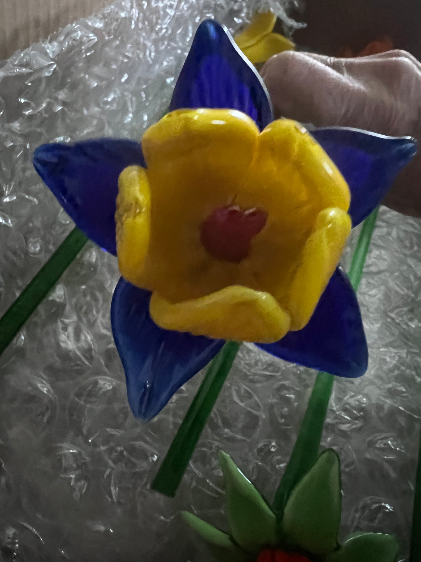 Murano or Corning style hand blown glass Forever flower your choice as they are sold individually