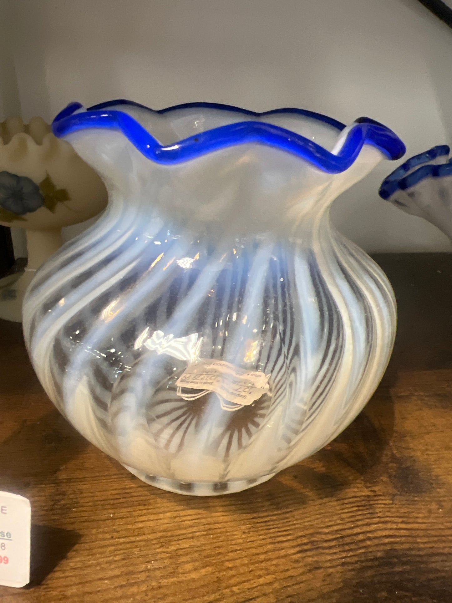 Fenton blue Ridge opal vase