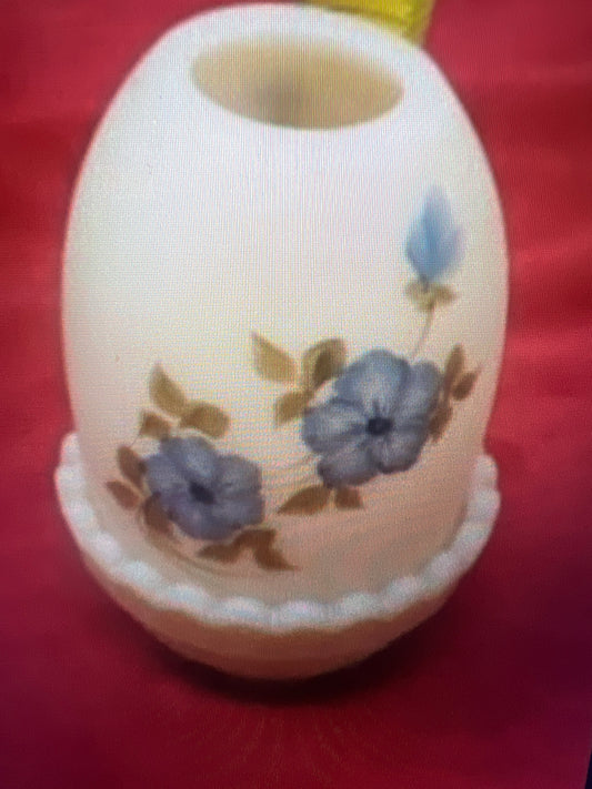 Fenton hand painted fairy light lamp girl blue flower