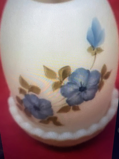 Fenton hand painted fairy light lamp girl blue flower
