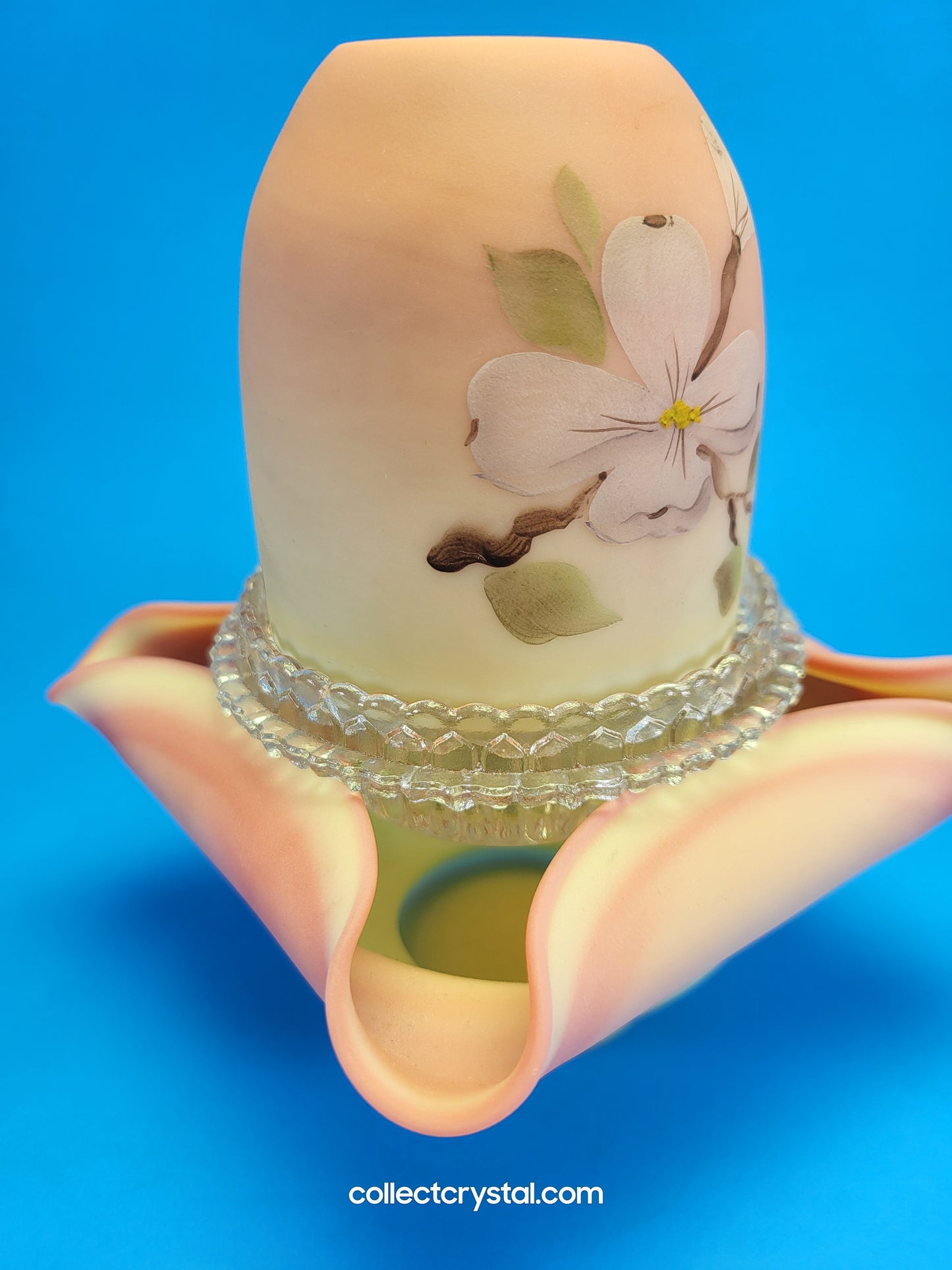 Fenton Burmese Dogwood 3 Piece Fairy Lamp
