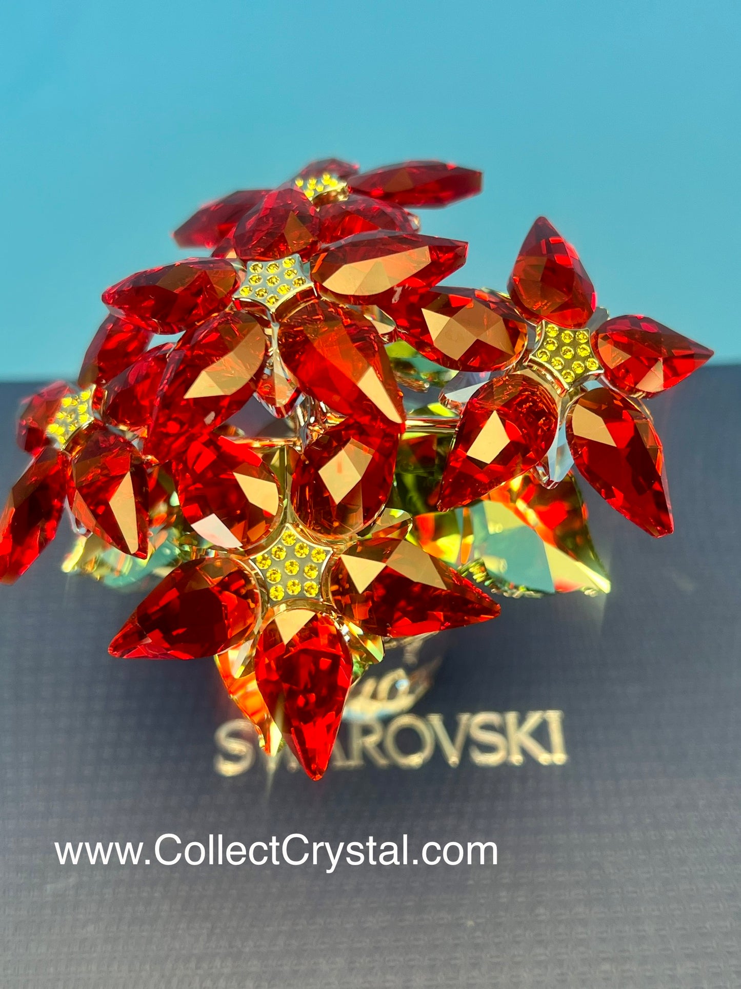 Swarovski 1139997 large Christmas poinsettia flowers no sleeve