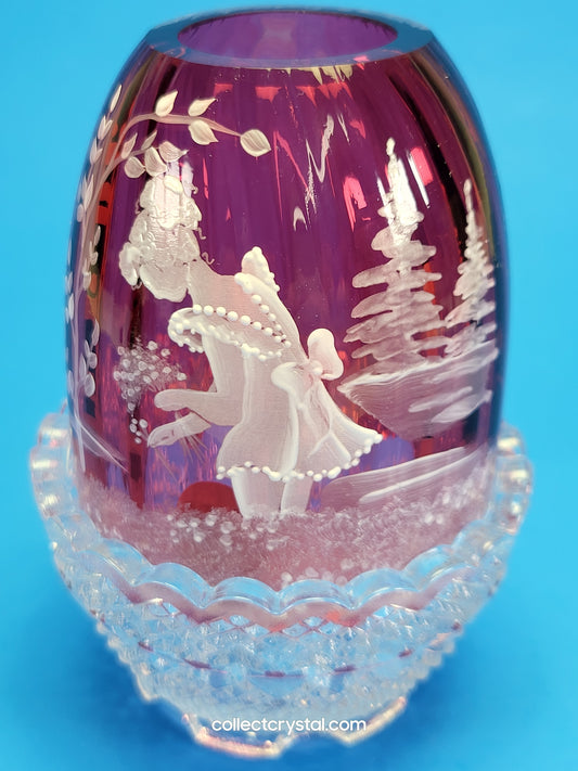 Fenton Mary Gregory 2 Pieces Fairy Lamp
