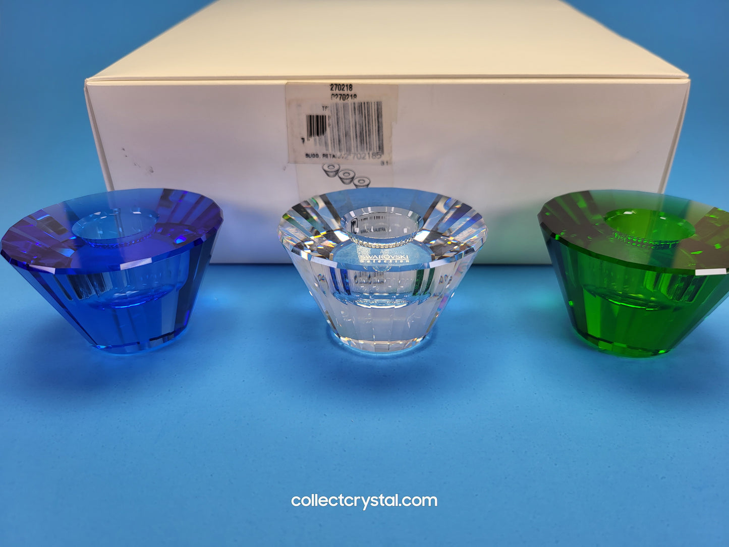 Candleholder Set Trio set 270218 Home Decor Emerald Sapphire and clear Wedding Gift Accessories