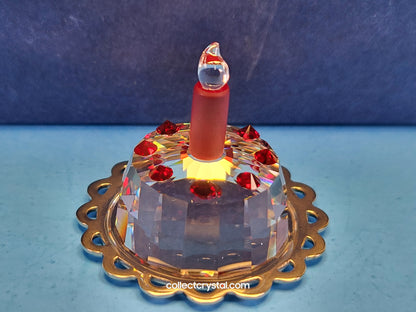 MEMORIES HAPPY BIRTHDAY CAKE RHODIUM 296555 Red Candle No Sleeve