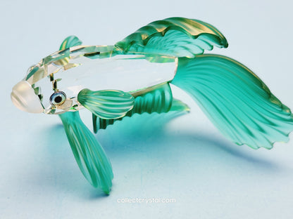 SIAMESE FIGHTING FISH Figurine Green Beta 261259, Swarovski SIAMESE FIGHTING FISH Figurine Green Beta 261259, Swarovski