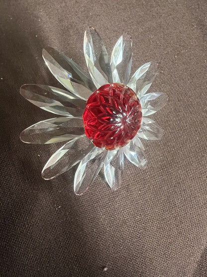 Flowers BEAUTIFUL SET of 3 Mini Scs DAISY CAKE TOPPER RED YELLOW & GREEN