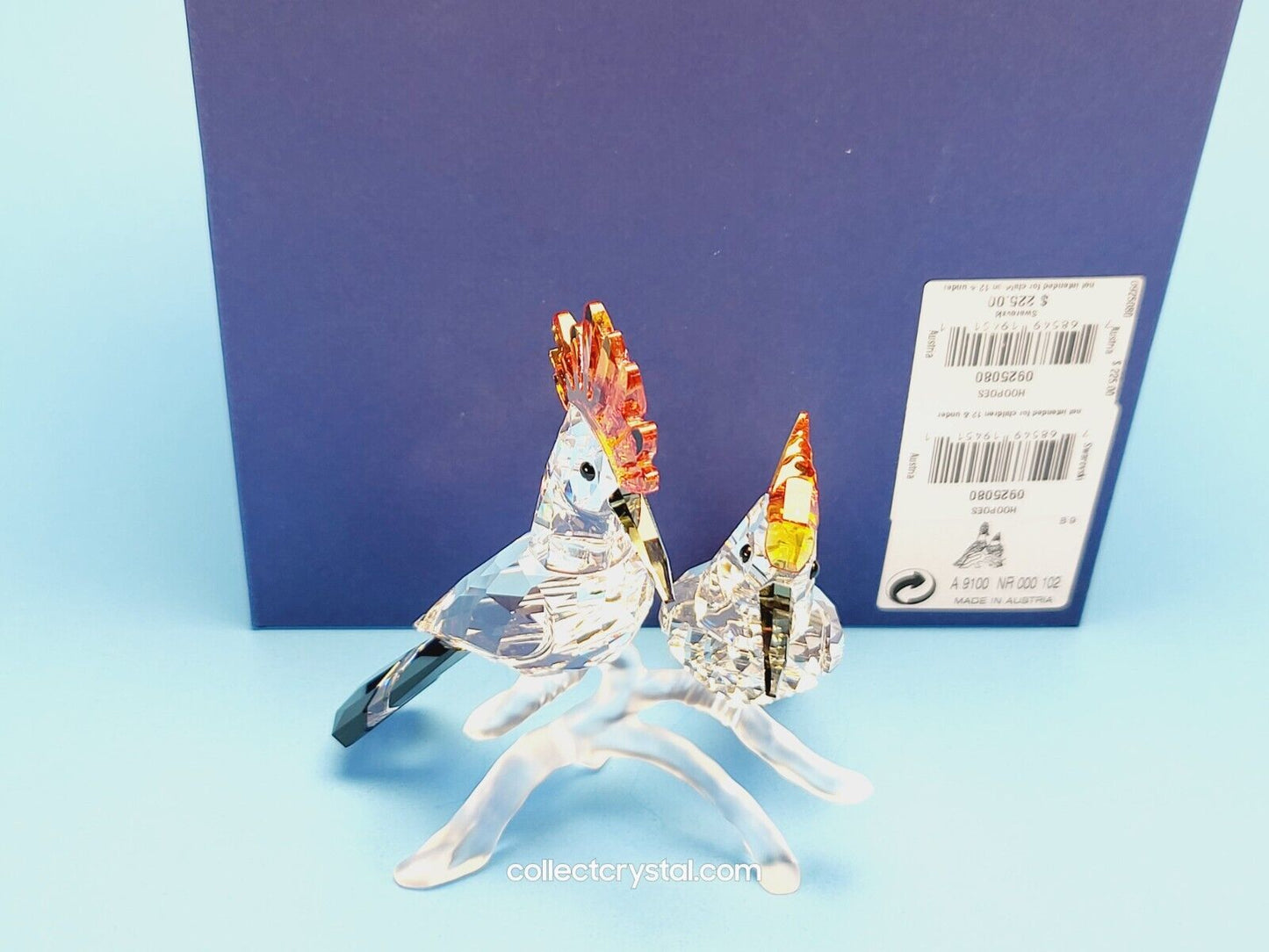 Birds HOOPOE Figurine on frosted branch, 925080