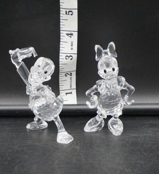 Disney DONALD DUCK & DAISY Disney DUCK Crystal Figure set Clear
